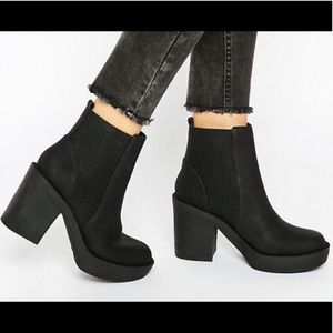 ASOS Black Platform Ankle Boots